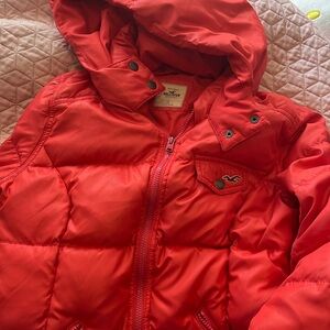 Hollister red jacket very warm for winter